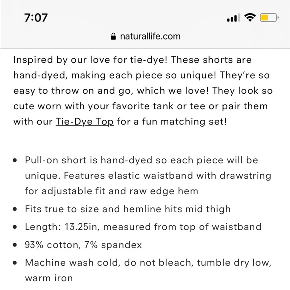 Natural Life Tie Dye Short (mauve) - Picture 2 of 3